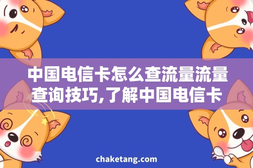 中国电信卡怎么查流量流量查询技巧,了解中国电信卡的数据使用情况