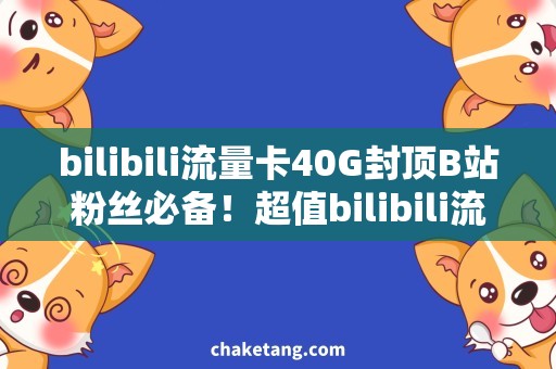 bilibili流量卡40G封顶B站粉丝必备！超值bilibili流量卡40G封顶，享受畅快观影体验！