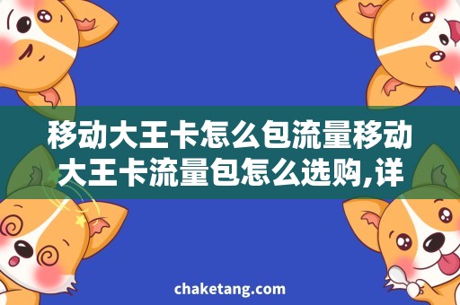 移动大王卡怎么包流量移动大王卡流量包怎么选购,详细说明流量包选择方法