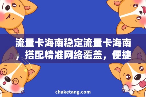 流量卡海南稳定流量卡海南，搭配精准网络覆盖，便捷畅享旅程