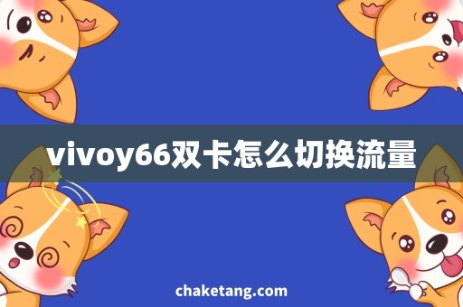 vivoy66双卡怎么切换流量
