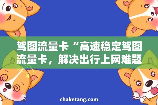驾图流量卡“高速稳定驾图流量卡，解决出行上网难题！”