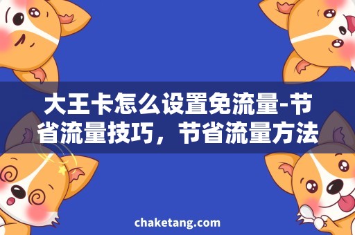 大王卡怎么设置免流量-节省流量技巧，节省流量方法详解