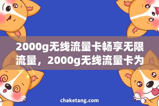 2000g无线流量卡畅享无限流量，2000g无线流量卡为您保驾护航！