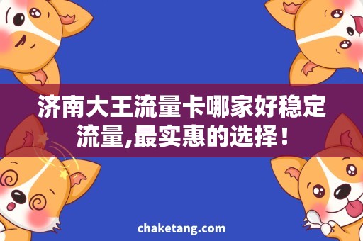 济南大王流量卡哪家好稳定流量,最实惠的选择！