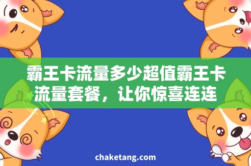 霸王卡流量多少超值霸王卡流量套餐，让你惊喜连连
