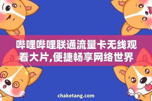 哔哩哔哩联通流量卡无线观看大片,便捷畅享网络世界