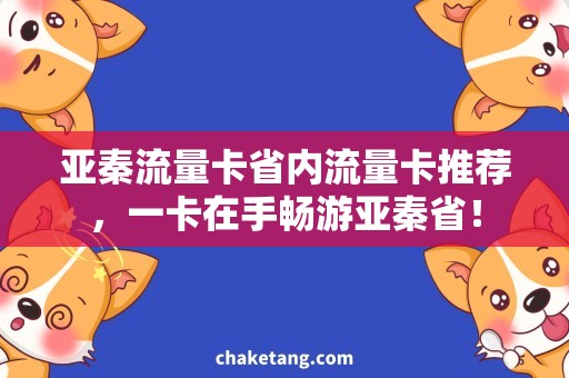亚秦流量卡省内流量卡推荐，一卡在手畅游亚秦省！