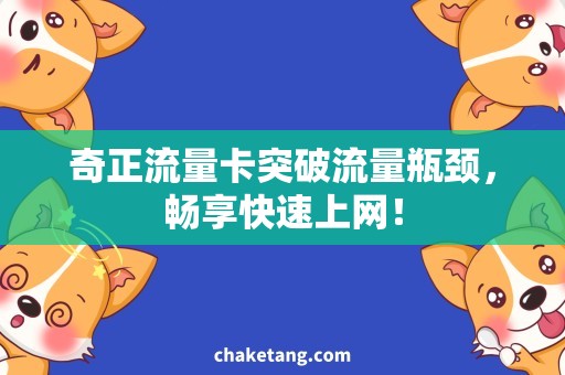 奇正流量卡突破流量瓶颈，畅享快速上网！
