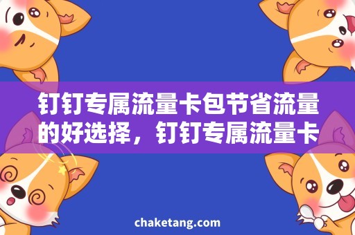 钉钉专属流量卡包节省流量的好选择，钉钉专属流量卡包详解