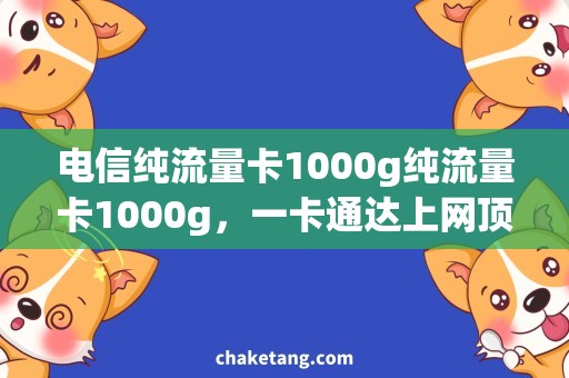 电信纯流量卡1000g纯流量卡1000g，一卡通达上网顶峰