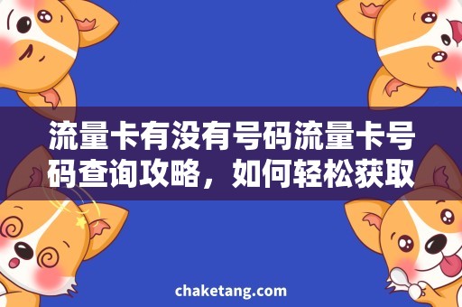 流量卡有没有号码流量卡号码查询攻略，如何轻松获取卡内余量？