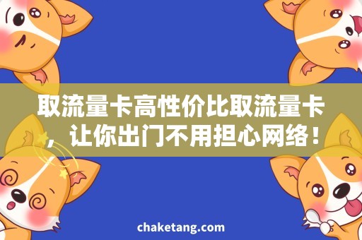 取流量卡高性价比取流量卡，让你出门不用担心网络！