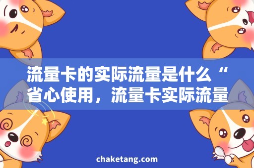 流量卡的实际流量是什么“省心使用，流量卡实际流量揭秘！”