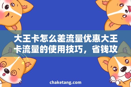 大王卡怎么差流量优惠大王卡流量的使用技巧，省钱攻略分享！