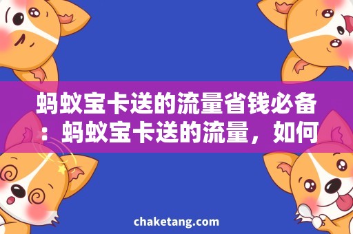 蚂蚁宝卡送的流量省钱必备：蚂蚁宝卡送的流量，如何更好地利用？