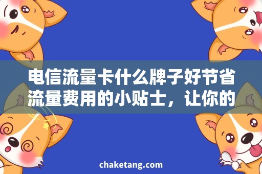 电信流量卡什么牌子好节省流量费用的小贴士，让你的电信流量卡更经济实惠