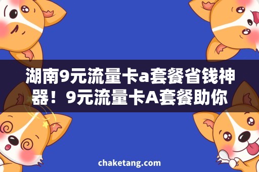 湖南9元流量卡a套餐省钱神器！9元流量卡A套餐助你轻松冲浪