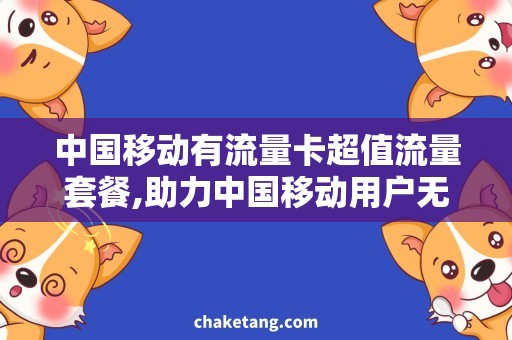 中国移动有流量卡超值流量套餐,助力中国移动用户无忧上网