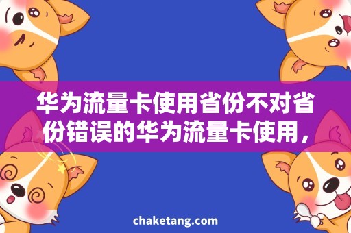 华为流量卡使用省份不对省份错误的华为流量卡使用，详细说明使用方法