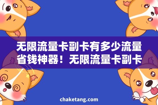 无限流量卡副卡有多少流量省钱神器！无限流量卡副卡实测，多少流量实用又便宜？