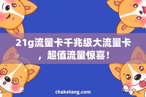 21g流量卡千兆级大流量卡，超值流量惊喜！