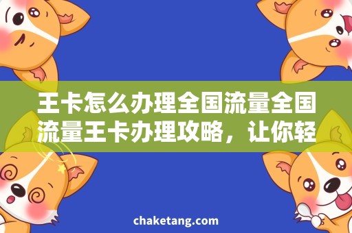 王卡怎么办理全国流量全国流量王卡办理攻略，让你轻松上手！