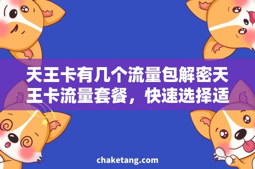 天王卡有几个流量包解密天王卡流量套餐，快速选择适合你的高速流量！