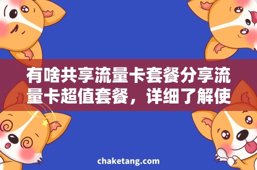 有啥共享流量卡套餐分享流量卡超值套餐，详细了解使用方法