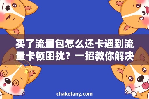 买了流量包怎么还卡遇到流量卡顿困扰？一招教你解决！