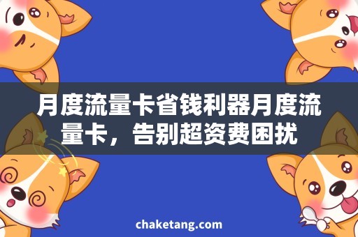 月度流量卡省钱利器月度流量卡，告别超资费困扰