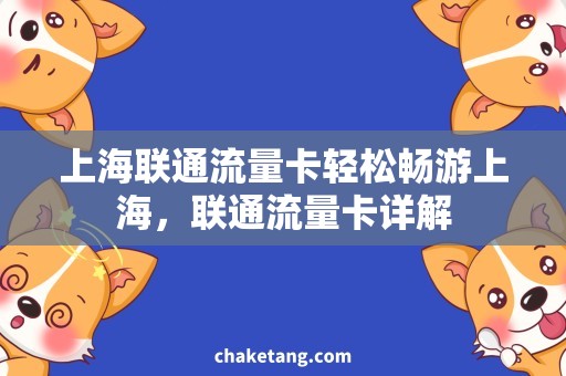 上海联通流量卡轻松畅游上海，联通流量卡详解