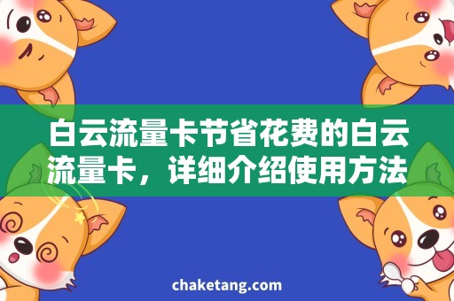 白云流量卡节省花费的白云流量卡，详细介绍使用方法