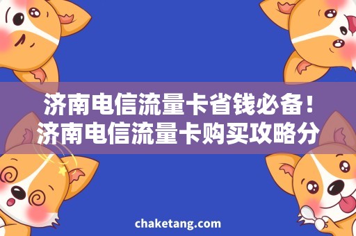 济南电信流量卡省钱必备！济南电信流量卡购买攻略分享