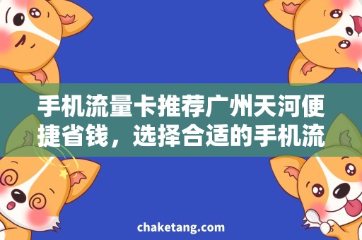 手机流量卡推荐广州天河便捷省钱，选择合适的手机流量卡！