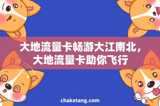 大地流量卡畅游大江南北，大地流量卡助你飞行