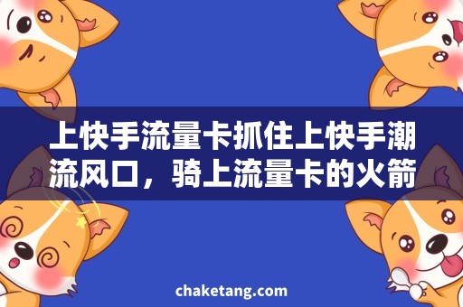 上快手流量卡抓住上快手潮流风口，骑上流量卡的火箭！