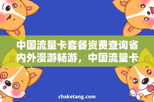 中国流量卡套餐资费查询省内外漫游畅游，中国流量卡套餐详解
