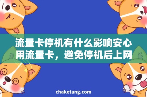 流量卡停机有什么影响安心用流量卡，避免停机后上网无门的风险