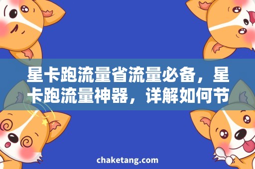 星卡跑流量省流量必备，星卡跑流量神器，详解如何节约流量