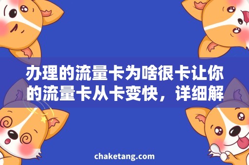 办理的流量卡为啥很卡让你的流量卡从卡变快，详细解析办理流量卡的技巧