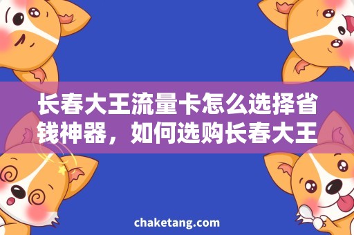 长春大王流量卡怎么选择省钱神器，如何选购长春大王流量卡？