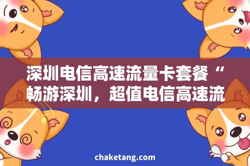 深圳电信高速流量卡套餐“畅游深圳，超值电信高速流量卡套餐全解析”