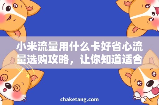 小米流量用什么卡好省心流量选购攻略，让你知道适合小米的卡片是哪一款