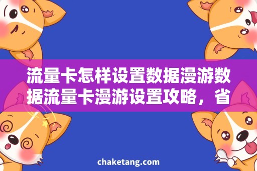 流量卡怎样设置数据漫游数据流量卡漫游设置攻略，省钱又畅游