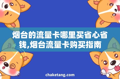 烟台的流量卡哪里买省心省钱,烟台流量卡购买指南