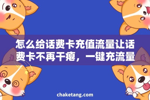 怎么给话费卡充值流量让话费卡不再干瘪，一键充流量全解析！