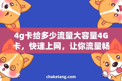 4g卡给多少流量大容量4G卡，快速上网，让你流量畅享