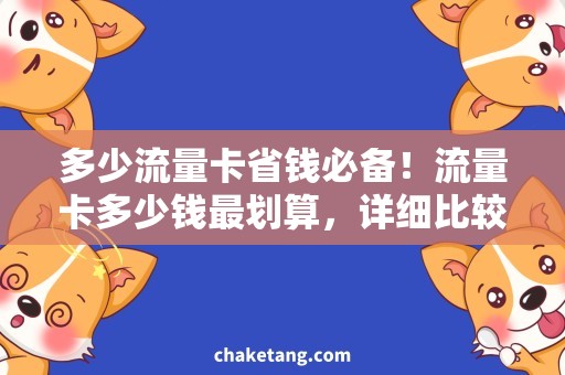 多少流量卡省钱必备！流量卡多少钱最划算，详细比较解析
