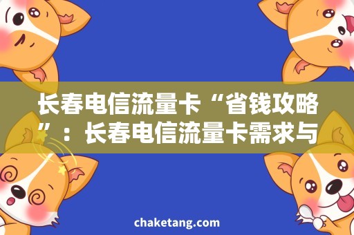 长春电信流量卡“省钱攻略”：长春电信流量卡需求与优惠策略